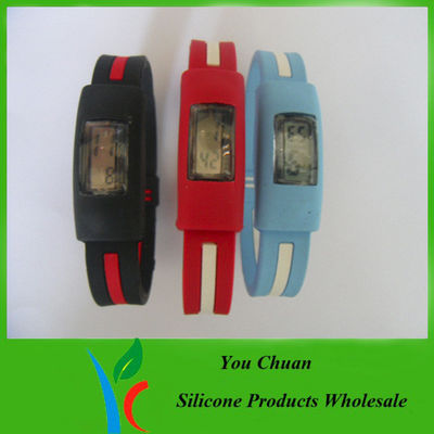 Silkscreen printed and pantone color silicon wristband watches With Logo printed