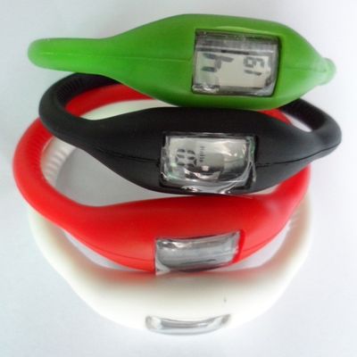 Digital Silicone Wristband Watch Anion Ion Rubber Wrist Watch With Eco-Friendly Materials