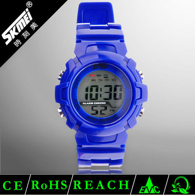 LCD Sport Multifunction Digital Watch Use PU Plastic Strap Waterproof