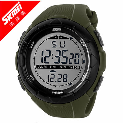 Men Plastic Multifunctional Digital Watch quartz mov’t 5 ATM water resistant