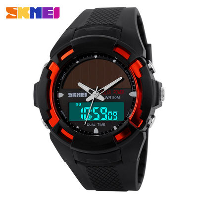 Dual Time Solar Power Outdoor Sport Digital Quartz Shock Watches