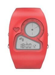 Double Face Plastic Digital Watch Waterproof Red Unique Shaped For Women