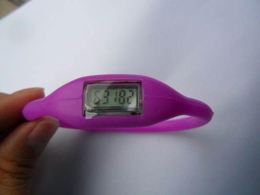 Czerwony / Purpurowy Sport Watch Silicon Krokomierz z wyświetlaczem LCD dla dziewcząt / chłopców