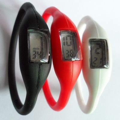 반대로 진동 실리콘 소맷동 시계, 음이온 스포츠 팔찌 손목 시계, 가동 가능한 디자인