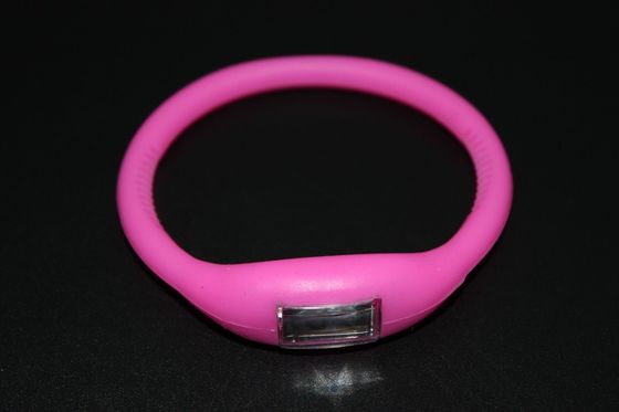 Вахта Wristband браслета спортов с ионом студня силиконовой резины, красным цветом вел вахту
