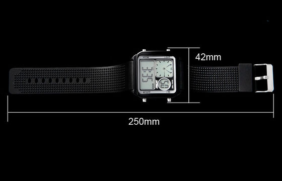EL Backlight PU Band LCD Analog Watch, Alarm Wrist Watches Digital