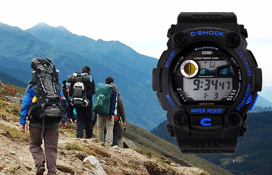 Mengejutkan Tahan Multifungsi Perhiasan PU Strap Dengan Stop Watch