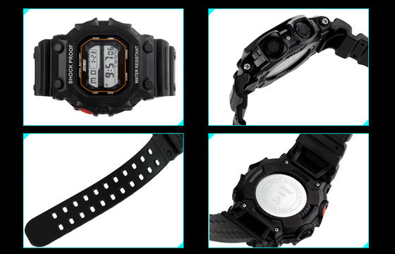 Skmei Quảng trường thể thao kỹ thuật số Xem EL Backlight Mens Buckle Đồng hồ