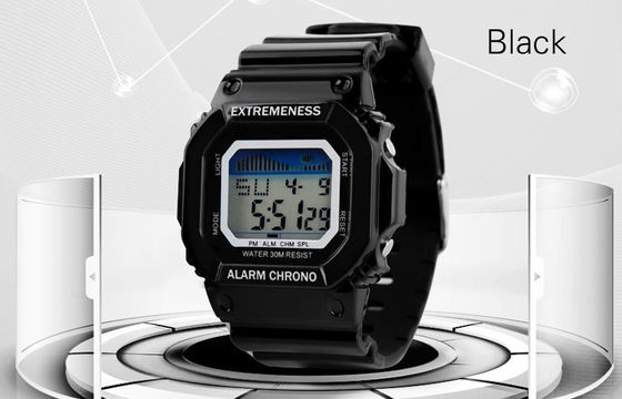 우아한 숙녀 백색 디지털 방식으로 시계 아BS는 손목 시계 12/24 hr를 사례