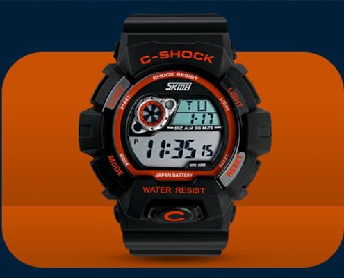 5 упорных воды цифрового вахты ATM многофункциональных, wristwatch LCD