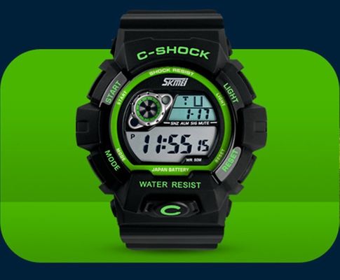 5 упорных воды цифрового вахты ATM многофункциональных, wristwatch LCD