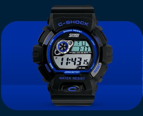 5 упорных воды цифрового вахты ATM многофункциональных, wristwatch LCD