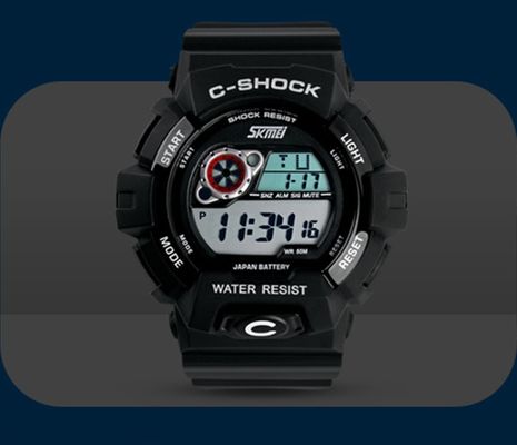 5 упорных воды цифрового вахты ATM многофункциональных, wristwatch LCD