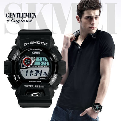 5 упорных воды цифрового вахты ATM многофункциональных, wristwatch LCD