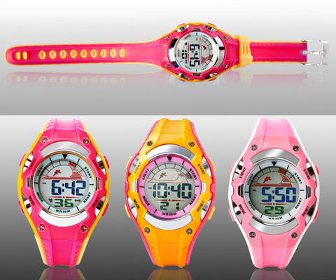 Kids Multifunction Digital Watch With Small Plastic Case , Easy Read