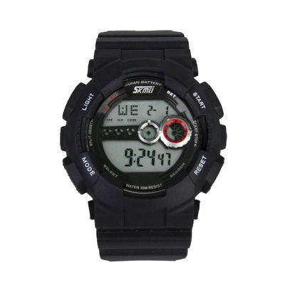 पुरुषों के लिए काले खेल पोर्टेबल डिजिटल घड़ी अलार्म स्टॉपवॉच समारोह