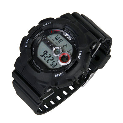 पुरुषों के लिए काले खेल पोर्टेबल डिजिटल घड़ी अलार्म स्टॉपवॉच समारोह