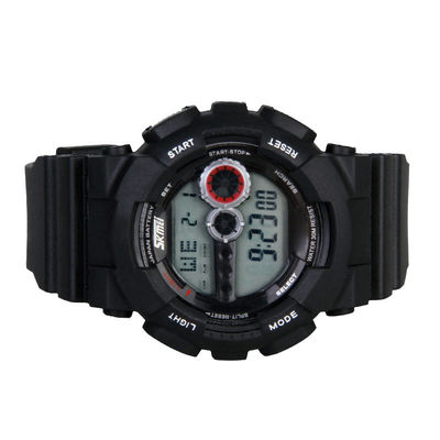पुरुषों के लिए काले खेल पोर्टेबल डिजिटल घड़ी अलार्म स्टॉपवॉच समारोह