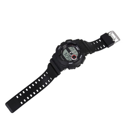 पुरुषों के लिए काले खेल पोर्टेबल डिजिटल घड़ी अलार्म स्टॉपवॉच समारोह