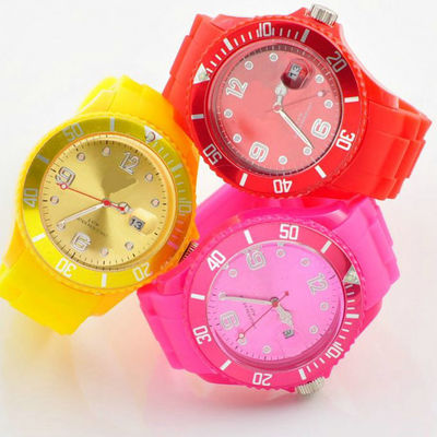Colorful Custom Silicone Wristband Watch Embossed / Silicone Watch Strap