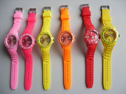 Colorful Custom Silicone Wristband Watch Embossed / Silicone Watch Strap