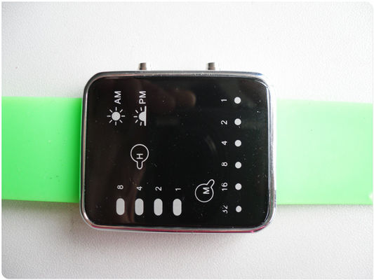 الأخضر الصمام الثنائي ووتش / سيليكون المطاط معصمه ساعات OEM