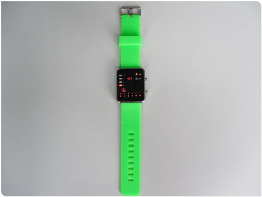 الأخضر الصمام الثنائي ووتش / سيليكون المطاط معصمه ساعات OEM