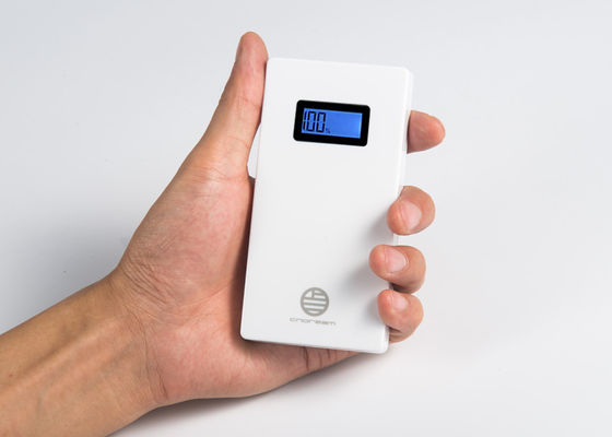 Rechargeable LCD Power Bank White Color , 5000mah power bank external battery