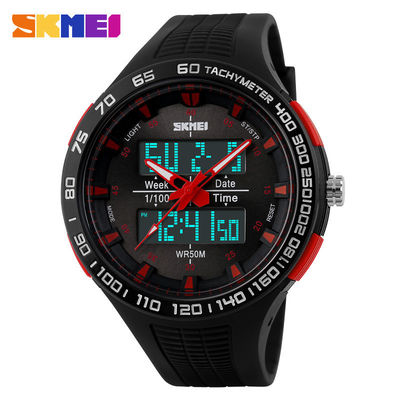 Student Analogowe Cyfrowe Watch, 52mm Case Men Outdoor Godz zegarki