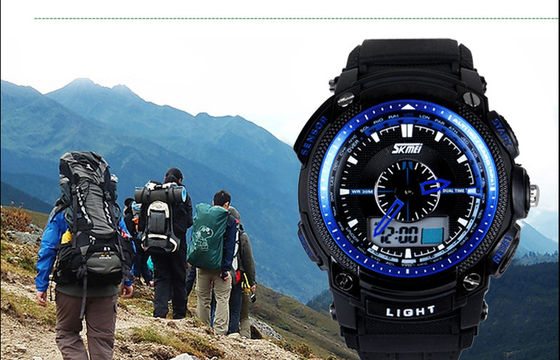 5 ATM Analog Digital Wrist Watch, ABS Trường hợp màn hình LCD hiển thị đồng hồ đeo tay