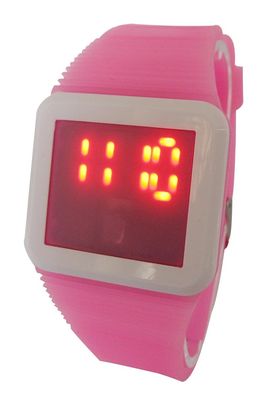 Zespoły Kid Kwadrat LED Cyfrowy Wrist Watch silikonowe AM PM Zegarek na prezent