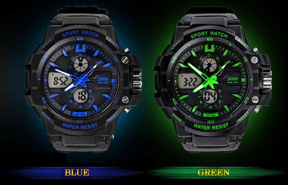 OEM Man Dual Time Strefa Analogowy Cyfrowy Wrist Watch Z godzinowe Chime