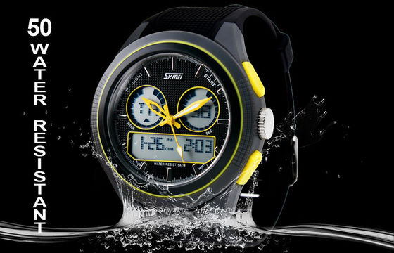 Lady Okrągły wielofunkcyjna Analogowy Cyfrowy Wrist Watch Z godzinowe Chime