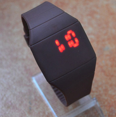 Preto unisex do relógio de pulso do diodo emissor de luz Digital para o presente do Natal, relógio sem cara do diodo emissor de luz do bracelete