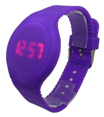Tím Vòng Mặt LED kỹ thuật số cổ tay Watch Đối với phụ nữ có Logo Debossed