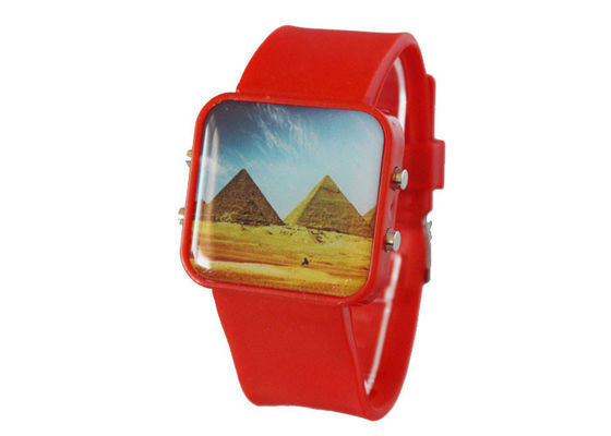 Duży kwadrat wzór ekran dotykowy Zegarki cyfrowe Stainless Steel Back for Children