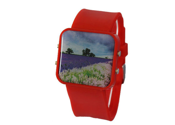 Duży kwadrat wzór ekran dotykowy Zegarki cyfrowe Stainless Steel Back for Children