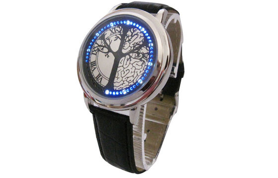 Deri bileklik LED Dijital bilek Watch Unisex için yüzme, su geçirmez