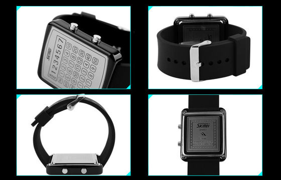LED EL Backlight Digital Wrist Watch, Kalkulator Dial Jam Cermin