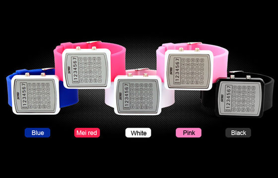 LED EL Backlight Digital Wrist Watch, Kalkulator Dial Jam Cermin