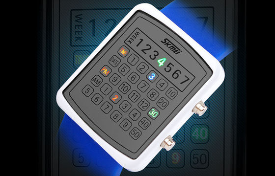 LED EL Backlight Digital Wrist Watch, Kalkulator Dial Jam Cermin