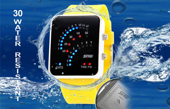 สีดำ 12/24 ชั่วโมง LED ดิจิตอล Case นาฬิกาข้อมือโลหะผสมสำหรับวัยรุ่น