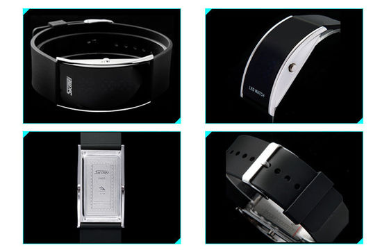 Unisex-Armbanduhr 3 PU-Band-LED Digital ATM-Wasser-beständiges