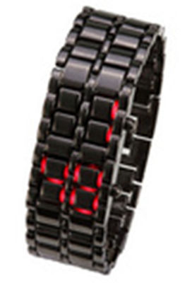 แฟชั่นอินเทรนด์ญี่ปุ่นเหล็กซามูไร LED นาฬิกาข้อมือโลหะลาวา LED สำหรับบุรุษ