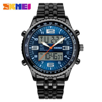 Hitam LCD Logam Strap Tonton