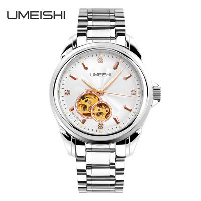 Klasik Mens Sport Watches Logam Strap 24 Jam Hari Tanggal Analog Otomatis