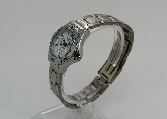 paduan kasus putaran Gerakan analog Lady Logam Strap Tonton Jepang desain 3-mata