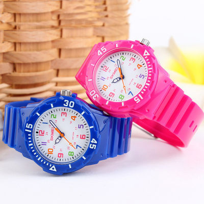 Hồng nhựa Quartz Xem Đối với phụ nữ / trẻ em, đồng hồ tự động thạch anh