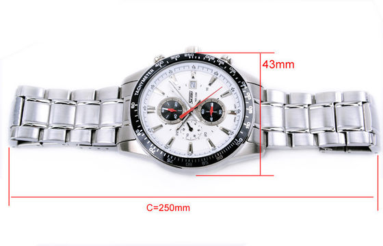 Stainless Steel Quartz Perhiasan 5 ATM Disesuaikan Kalender Jam tangan