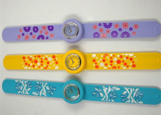 Big twarzy Slap silikonowe bransoletki Wristband zegarki z Jedwabnego nadrukowane logo For Kids